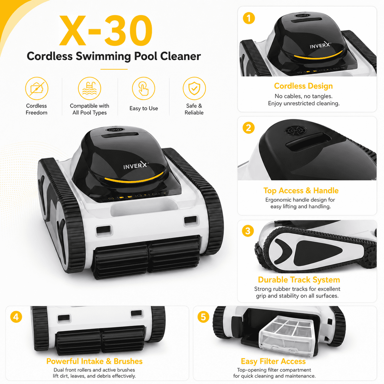 PADOM X30 Auto Pool Robotic Cleaner