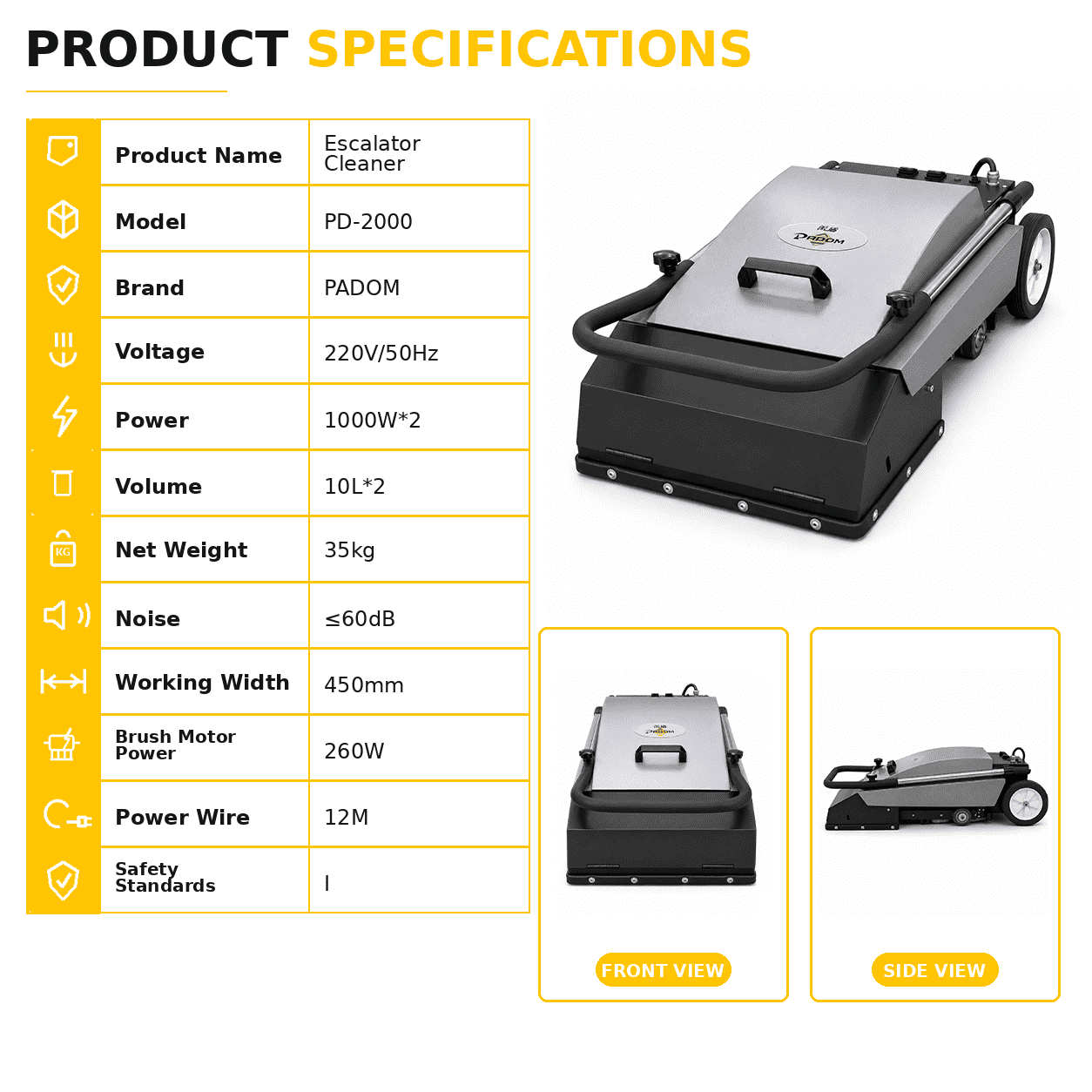 PADOM PD-2000 Escalator Cleaning Machine