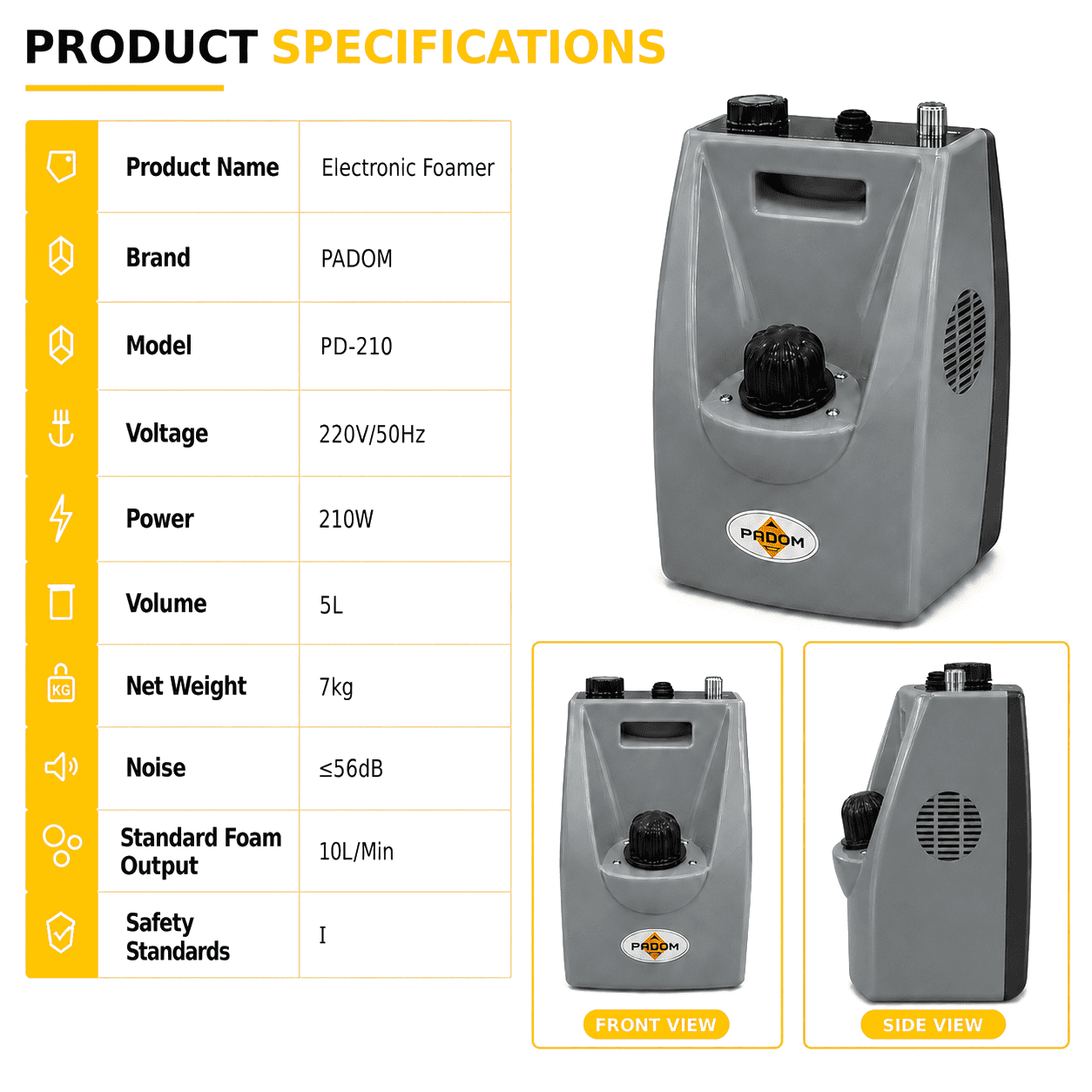 PADOM PD-210 Commercial Electronic Foam Generator